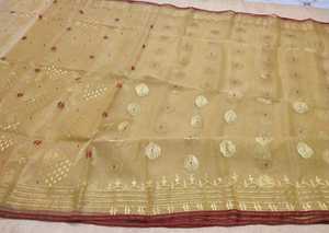 Qualité Export Exclusive Deshi Dhakai Jamdani Sharee pour Femme JAMDANI TISSU Bleu ROUGE VERT Doré Bleu Ciel du Bangladesh - Product Image 3