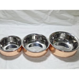 Ensemble de 6 bols traditionnels chinois faits à la main en cuivre et acier inoxydable, métal poli, logo personnalisé, sans BPA, écologiques, pour les mariages - Product Image 4