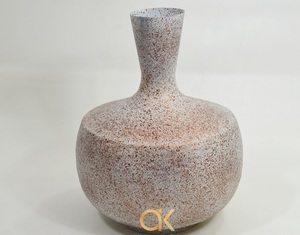 Pots de fleurs antiques blancs, rouges et blancs, Vase à fleurs en métal, finition brillante, vase à fleurs en métal pour le salon - Product Image 6