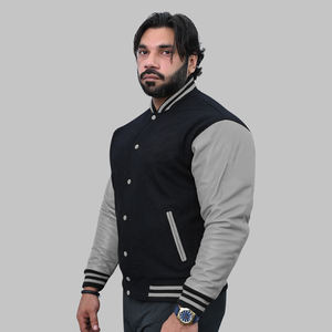 Vestes universitaires en laine de baseball Letterman personnalisées pour hommes avec manches en cuir vente en gros veste de patchs personnalisés pour l'école et le collège - Product Image 2