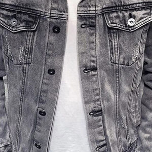 แจ็คเก็ตยีนส์ผู้ชายแบบขายส่ง สไตล์วินเทจ ล้างสี  ขายดี แฟชั่นสตรีทแวร์ แจ็คเก็ตสตรีทแวร์สุดฮิต - Product Image 2