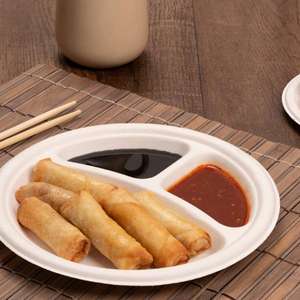 Assiettes Momo Assiettes Jalebi Bagasse biodégradables Canne à sucre jetable écologique pour fêtes et événements Assiettes Chaat - Product Image 3