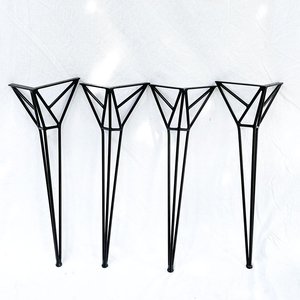 Industrial Style <b>Set</b> of 4 Hairpin Plus Iron Legs Heavy Duty 73cm High Powder Coated for Dining Tables and Beds-CHB68044 - Product Image 2