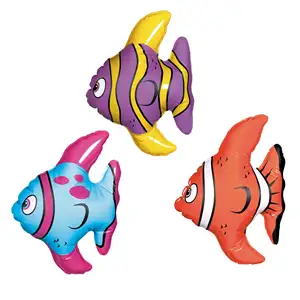 Jouets d'eau de petits poissons en PVC écologiques Jouets de piscine Poissons tropicaux colorés gonflables pour enfants Jouet de poisson de natation