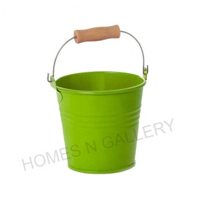 2023 Latest Metal Iron Galvanized Home Decorative Tin <b>Small</b> Round Golden Finishing Flower Bucket <b>Pots</b> At Cheap Price From India - Product Image 3