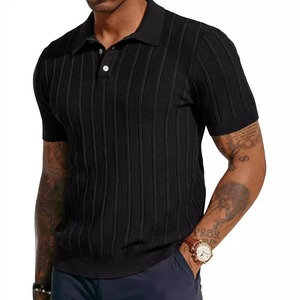 Mode européenne américaine hommes été pour POLO nouveau manches courtes couleur unie revers creux respirant anti-boulochage été - Product Image 2