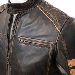 Vestes en cuir de vachette imperméables de haute qualité pour hommes / Meilleure veste d'hiver en cuir de vachette avec fermeture éclair de haute qualité - Product Image 3