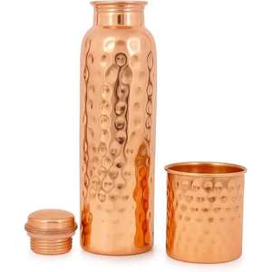 <b>Drinking</b> water And Juice Storage <b>Metal</b> Copper Water <b>Bottle</b> Hammered Design 100% Pure Copper Water <b>Bottle</b> Ayurveda Health - Product Image 6