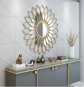 Premium Metal Wall <b>Mirror</b> Modern Luxury Decorative Accent Stylish Frame for Living Room <b>Bedroom</b> Dressing Room Home Decoration - Product Image 4