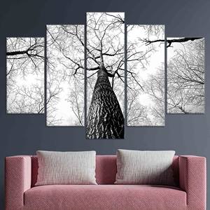 Cuadro Decorativo para Pared con Diseño de Bosque: Elegante Arte Impreso en Lienzo para Decoración de Casa de Campo, Juego de 5 Lienzos Variados - Product Image 1