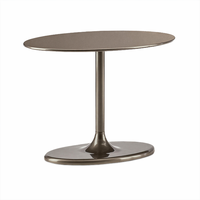 Table d'appoint ronde en métal élégante et minimaliste, gain de place, polyvalente, style italien moderne pour villa