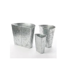 three compartment antique decorative Galvanized Planter with tary set home decoration outdoor indoor Supplies Plant <b>Standing</b> <b>Pot</b> - Product Image 3
