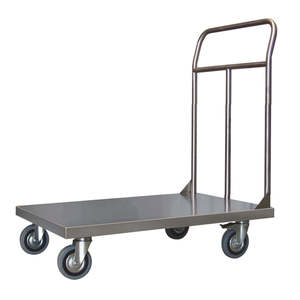 Medium Platform <b>Caster</b> <b>Wheels</b> 500x800 mm Made of AISI 304 Stainless Steel with 2 Braked <b>Wheels</b> - Product Image 1