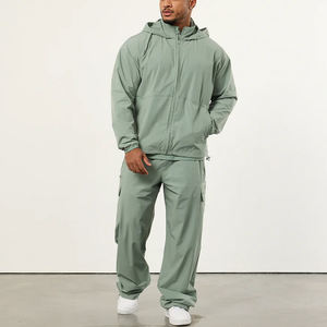 Veste coupe-vent rétro en nylon pour homme, style décontracté, grande taille, fermeture éclair, coupe ample, veste de sport d'extérieur - Product Image 3