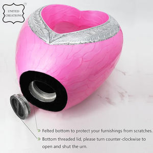 High Quality Colorful Finished Brass Urn Handcrafted Heart Keepsake <b>for</b> Adult <b>Ashes</b> Cremation Urn - Product Image 3