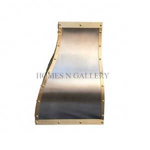 Hotte murale de cheminée artisanale personnalisée, design à bandes et rivets, la plus vendue - Product Image 6