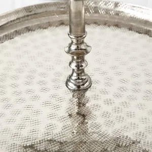 Support à dessert et gâteau rond en acier inoxydable à 3 niveaux poli miroir Support à gâteau de grande taille au design moderne et classique - Product Image 4