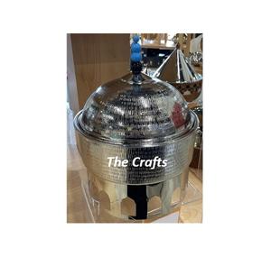 ถาดอุ่นอาหารสแตนเลสดีไซน์สวยงาม พร้อมขาตั้งเหล็ก รูปทรงกลม สำหรับเสิร์ฟอาหาร - Product Image 2