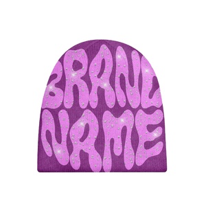 หมวกบีนนี่พิมพ์ลายโลโก้ได้ทุกรูปแบบหมวกถักสำหรับฤดูหนาวดีไซน์แบบไม่มีกระดุมข้อมือสำหรับ2026ผ้า MOQ ต่ำตามสั่ง - Product Image 4