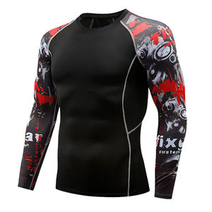 2025 personnalisé conçu MMA Rashguard Compression chemise à manches longues ou courtes Fitness Jiu Jitsu BJJ sublimé Protection UV - Product Image 3