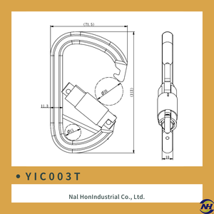 YIC003T Tipo D Mosquetón Gancho Producto para exteriores de calidad premium - Product Image 4