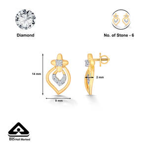 Pendientes de Oro Amarillo con Diamantes para Mujer - Product Image 5