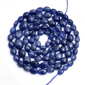 AAA + naturel bleu saphir lisse perles ovales pierres précieuses 3x4mm-5x7mm perles saphir bleu pierres précieuses perles lisses pour bijoux - Product Image 5