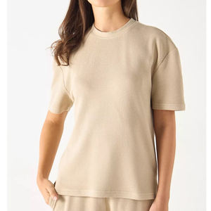 Elegante camiseta Waffle Pullover para mujer Diseño de punto duradero para Otoño Invierno Uso de moda versátil - Product Image 1