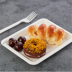 Plateaux de service carrés biodégradables en canne à sucre de qualité supérieure, écologiques, blancs, 7 pouces, 10 oz, personnalisables, 1D, 2D, 4D, achat en gros - Product Image 5