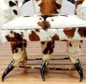 Silla de cuerno de buey de vaca antigua hecha a mano Silla de ocio fuerte y pulida diseño de estilo indio para hoteles y lujo - Product Image 2