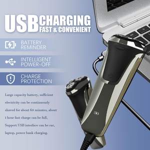 Afeitadora Eléctrica Rotativa 4D Inalámbrica para Hombre, Resistente al Agua IPX7, Recargable por USB, Uso en Seco/Húmedo para Cara y Barba, 3 en 1, Repuesto Lavable - Product Image 1