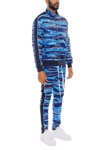 Traje deportivo para correr de tela de satén personalizado Unisex, ropa de calle estampada para hombre, chándal de moda con cremallera, opción de talla grande personalizada - Product Image 6