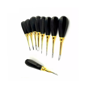 Juego de 8 Elevadores Dentales Surtechs de Acero Inoxidable Negro de Primera Calidad, Clase I, Manuales, con Empuñadura Acolchada de Lujo, Quirúrgicos - Product Image 1