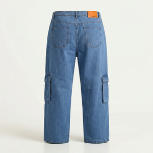 Vaqueros Cargo Lavados para Mujer, de Cintura Alta, Ajuste Holgado, Múltiples Bolsillos, Pantalones Largos Casuales con Cremallera, Verano, ODM - Product Image 5