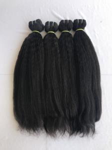 Top 100% Cuticules Alignés Machine Double Trame Noir Pour Les Femmes Crépus Droite Bundles Extension de Cheveux Humains Fournisseur de Cheveux Indiens - Product Image 2