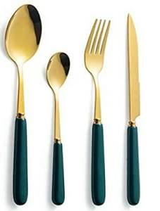 Ensemble de couverts de qualité supérieure, moderne et élégant, ustensiles en acier inoxydable pour les maisons et les restaurants, repas pour une esthétique de table haut de gamme - Product Image 6