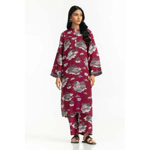 Ensemble coordonné décontracté pour femme, imprimé Dobby bordeaux texturé, tenue 2 pièces, longueur au-dessus du genou, taille XS, MOQ 3 pièces - Product Image 1