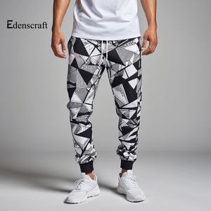 Pantalons de jogging décontractés pour hommes, imprimés, confortables, de poids moyen, écologiques, à séchage rapide, en molleton, avec cordon de serrage - Product Image 3