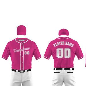 Top qualité 100% polyester sur mesure uniforme de baseball vente nouveau Design unisexe porter professionnel uniforme de baseball Service OEM - Product Image 3