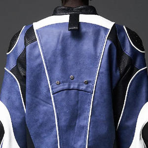 Vente en gros Automne Hiver Grande Taille 8XL Vestes en cuir pour hommes Veste en cuir PU décontractée en faux cuir avec fermeture éclair de couleur unie - Product Image 5