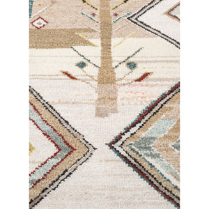 Alfombras Manchaha Beige Marrón de Lana y Seda de Bambú Anudadas a Mano - Patrón Geométrico para el Hogar, Dormitorio, Sala de Estar, Pasillo - Rectangular LES-2701 - Product Image 3