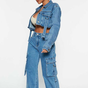 Chaquetas de Mezclilla de Algodón para Mujer, Diseño Moderno, Alta Calidad, Invierno, Uso Casual, Transpirables, Estampadas, Servicio OEM, Botones de Cuerno - Product Image 5