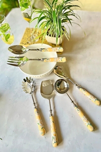 ชุดช้อนส้อมเครื่องเงินคุณภาพดีที่สุดมีด้ามจับดีไซน์หรูหราทำจากสเตนเลสสตีลสำหรับงานแต่งงานร้านอาหารบ้าน - Product Image 3