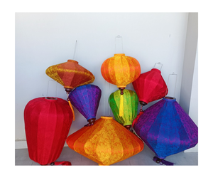 Triangle Shaped <b>Bamboo</b> Silk <b>Lantern</b> for Decor - Product Image 1