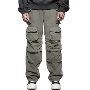 2024 OEM personnalisé hommes grande taille toile pantalon de survêtement décontracté Streetwear survêtement pantalon léger grande taille Cargo pantalon - Product Image 1