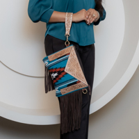 Date en gros usiné à la main selle couverture en cuir véritable Western femmes sac à bandoulière bracelet sac à main Cowgirl gland sac à main