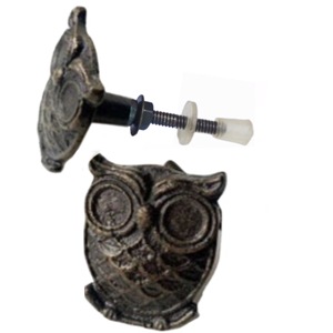 Chouette moderne en laiton antique en fonte, tiroir, porte d'armoire, boutons pour armoire, commode, chambre, salle de bain, salon, cuisine - Product Image 2