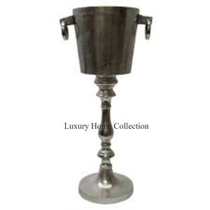 Fantaisie Couleur Argent Brillant Poli Seau À Vin Glace Stockage De Table Boissons Baignoires En Aluminium Moulé Avec Cuillère De Service - Product Image 4
