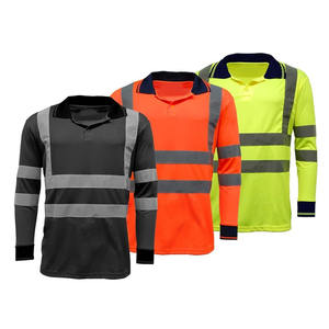 Chemises de sécurité personnalisées, polo en polyester haute visibilité, séchage rapide, manches courtes, polo de sécurité réfléchissant pour hommes - Product Image 5