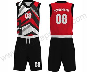 Sublimated Basketball Uniforms for Adults Plus Size Sleeveless Loose Fit Breathable 100% Polyester Quick Dry Lightweight Shorts - Product Image 4